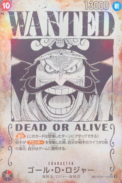 画像1: ゴール・D・ロジャー (パラレル/手配書/OP13) [SP] {OP09-118} (1)