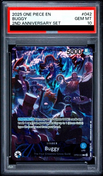 画像1: 【PSA10】バギー (パラレル/illust:otton/2nd ANNIVERSARY SET) [L] 《英語版》 {OP09-042} (1)